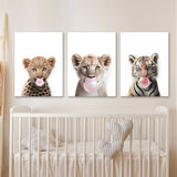 Nursery Baby Leopard Lion Tiger 5 Wall Art