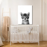 Nursery Baby Cat Black White 180 Wall Art