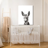 Nursery Baby Donkey Black White 196 Wall Art