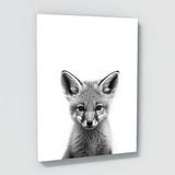 Nursery Baby Fox Black White 195 Wall Art