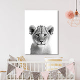 Nursery Baby Lion Black White 189 Wall Art