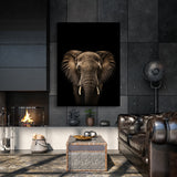 Animal Black Elephant Head 5 Wall Art