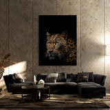 Animal Black Leopard Head 29 Wall Art