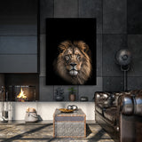 Animal Black Lion Head 133 Wall Art