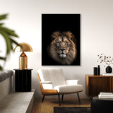 Animal Black Lion Head 133 Wall Art