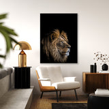 Animal Black Lion Head 145 Wall Art