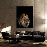 Animal Black Lion Head 145 Wall Art