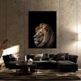 Animal Black Lion Head 147 Wall Art