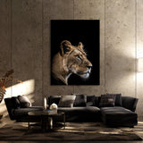 Animal Black Lioness Head 148 Wall Art