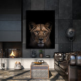 Animal Black Lioness Head 150 Wall Art