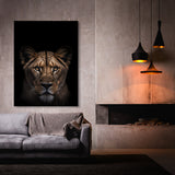 Animal Black Lioness Head 150 Wall Art