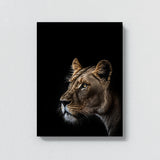 Animal Black Lioness Head 154 Wall Art