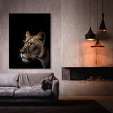 Animal Black Lioness Head 154 Wall Art