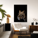 Animal Black Lioness Head 154 Wall Art