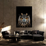 Animal Black Owl Head 52 Wall Art