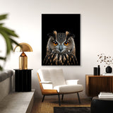 Animal Black Owl Head 52 Wall Art