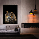 Animal Black Owl Head 55 Wall Art