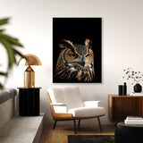 Animal Black Owl Head 56 Wall Art