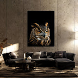 Animal Black Owl Head 56 Wall Art