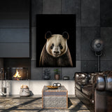 Animal Black Panda Head 59 Wall Art