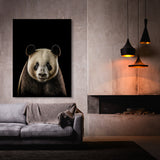 Animal Black Panda Head 59 Wall Art