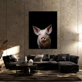 Animal Black Pig Head 69 Wall Art