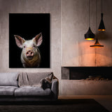 Animal Black Pig Head 69 Wall Art