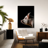 Animal Black Pig Head 70 Wall Art