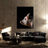 Animal Black Pig Head 70 Wall Art