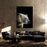 Animal Black Polar Bear Head 107 Wall Art