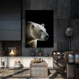 Animal Black Polar Bear Head 107 Wall Art