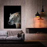 Animal Black Polar Bear Head 108 Wall Art