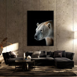 Animal Black Polar Bear Head 108 Wall Art