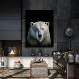 Animal Black Polar Bear Head 110 Wall Art