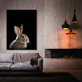 Animal Black Rabbit Head 44 Wall Art