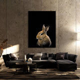 Animal Black Rabbit Head 45 Wall Art