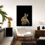 Animal Black Rabbit Head 45 Wall Art