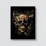 Skull Vintage Skull Flowers 58 Wall Art