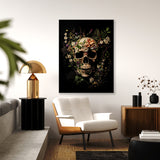 Skull Vintage Skull Flowers 58 Wall Art