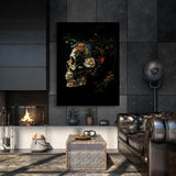 Skull Vintage Skull Flowers 62 Wall Art