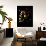 Skull Vintage Skull Flowers 62 Wall Art