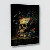 Skull Vintage Skull Flowers 68 Wall Art