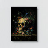 Skull Vintage Skull Flowers 68 Wall Art