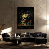 Skull Vintage Skull Flowers 68 Wall Art