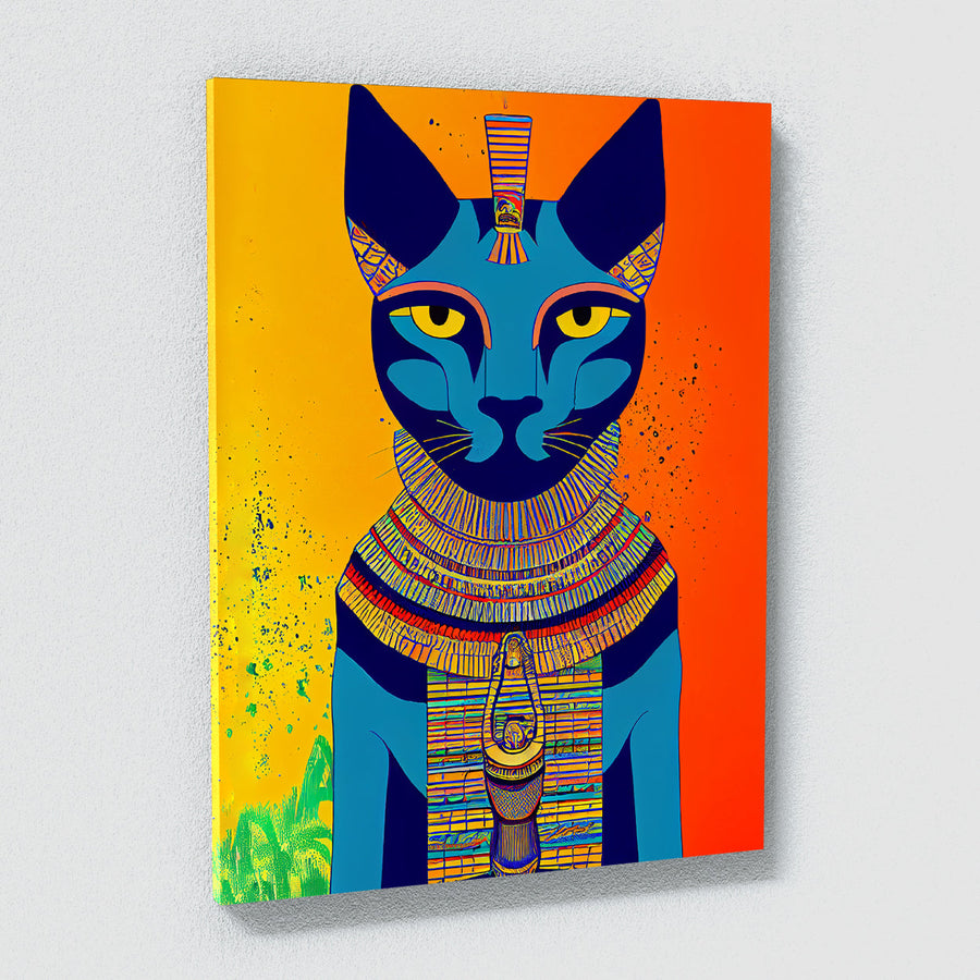 Bast Cat Art Cat Painting Egyptian Goddess Statue Temple Bastet Fantasy Cat Art retailer Limited Edition Canvas Print 11x14 Cat Lovers Art