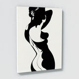 Woman Line Black And White 1 Wall Art