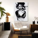 Woman Line Black And White 5 Wall Art